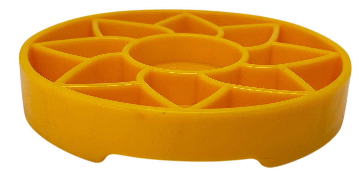 Sunflower Softie eTray Slow Feeder Dog Bowl | Soft Shallow Lick Mat | Yellow & Purple | USA Made – Consulate X, view 9 of 9