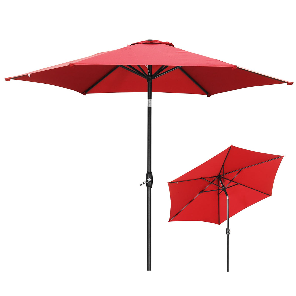 Ainfox 9ft  Patio Umbrella with Push Button Tilt and Crank, UV and Waterproof – Consulate X, view 21 of 27
