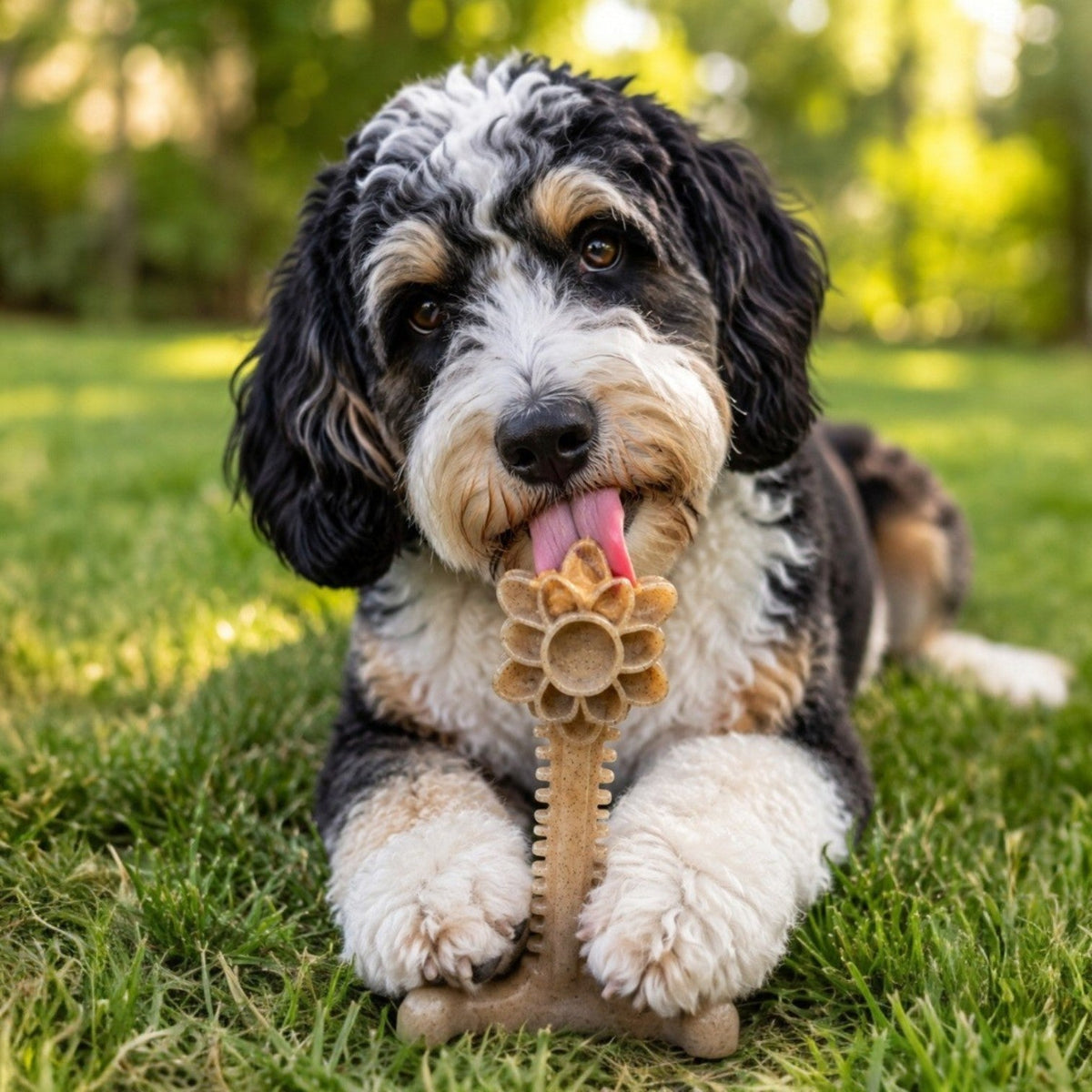 Honey Bone Dental Flower Tower - Durable Nylon Dog Chew Toy XL | USA – Consulate X, view 8 of 9