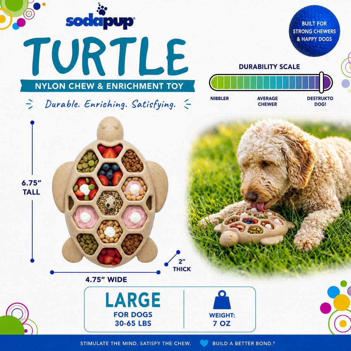 Turtle Nylon Chew Toy - Ultra-Durable Enrichment Toy for Power Chewers USA – Consulate X, view 4 of 8