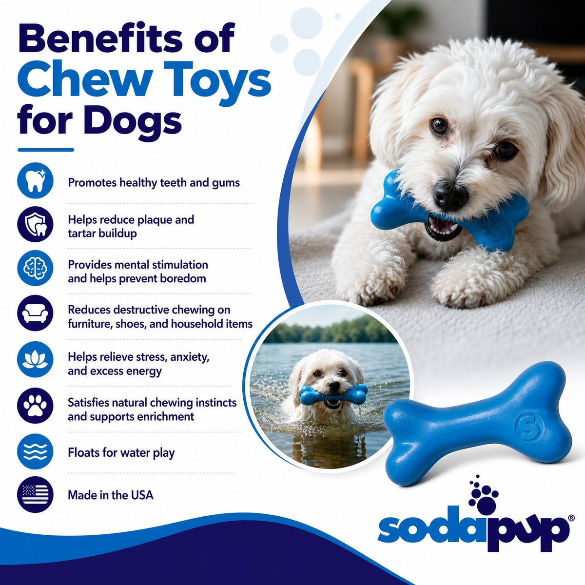 PUP-X Rubber Bone Dog Toy - Durable, Floats, Chew Toy for Large Dogs | USA – Consulate X, view 4 of 11