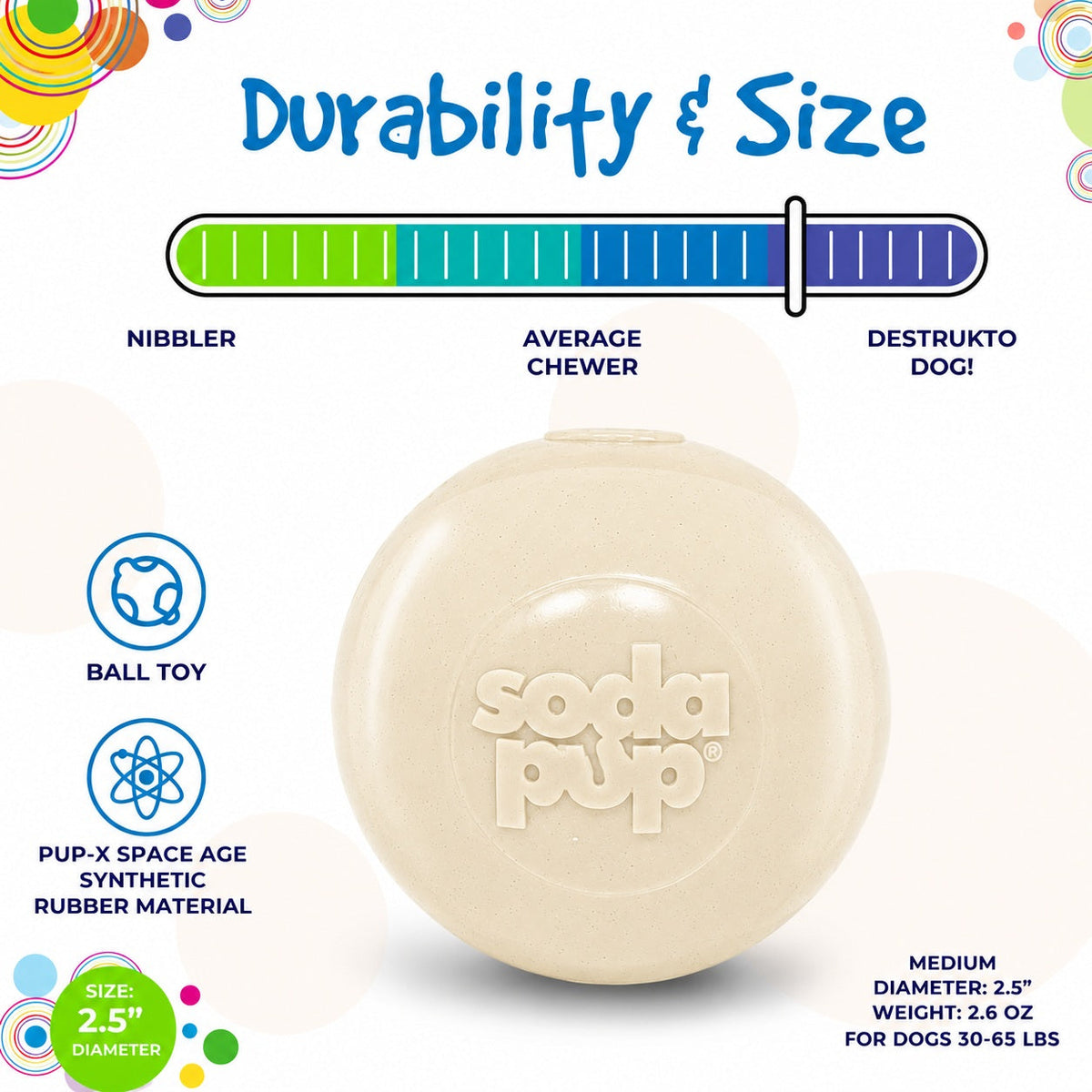 Glow in the Dark Glitter Ball 2-Pack Dog Toy | Soft PUP-X Rubber Floating Fetch Ball with Treat Dispenser | USA Made – Consulate X, view 9 of 10