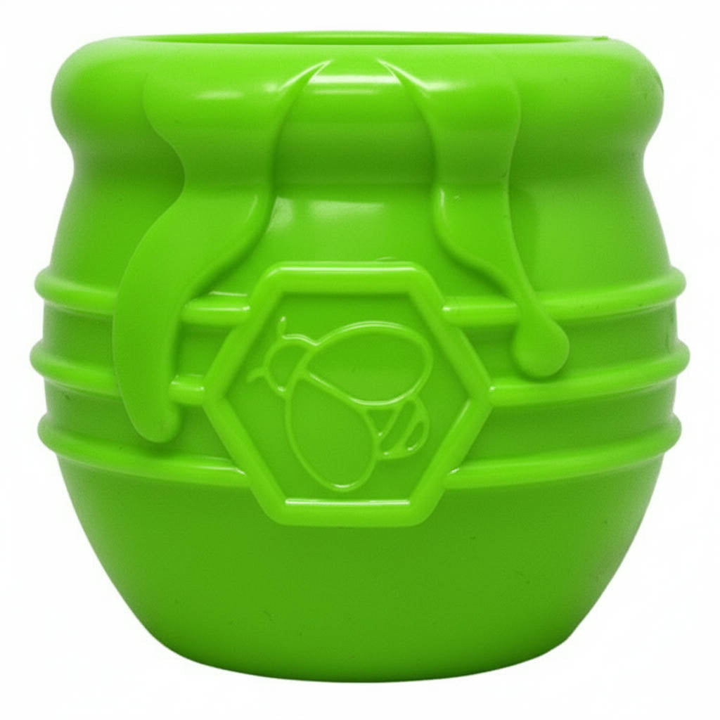 Honey Pot Dog eCup Treat Dispenser | Durable PUP-X Rubber Enrichment Toy | USA Made - Limited Edition Apple Green – Consulate X, view 4 of 9