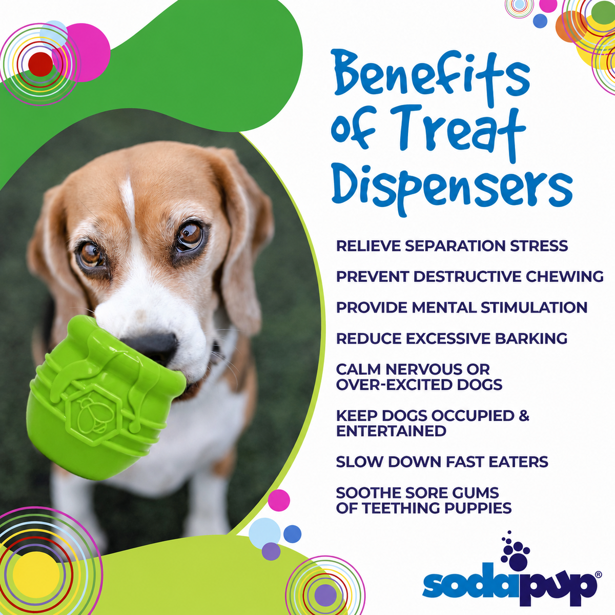 Honey Pot Dog eCup Treat Dispenser | Durable PUP-X Rubber Enrichment Toy | USA Made - Limited Edition Apple Green – Consulate X, view 6 of 9