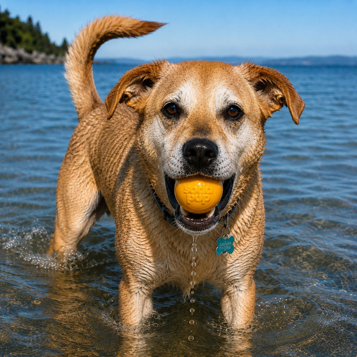 Squeak Ball - Durable Squeaky Dog Toy, Floats, Chew Toy | USA Made – Consulate X, view 4 of 16