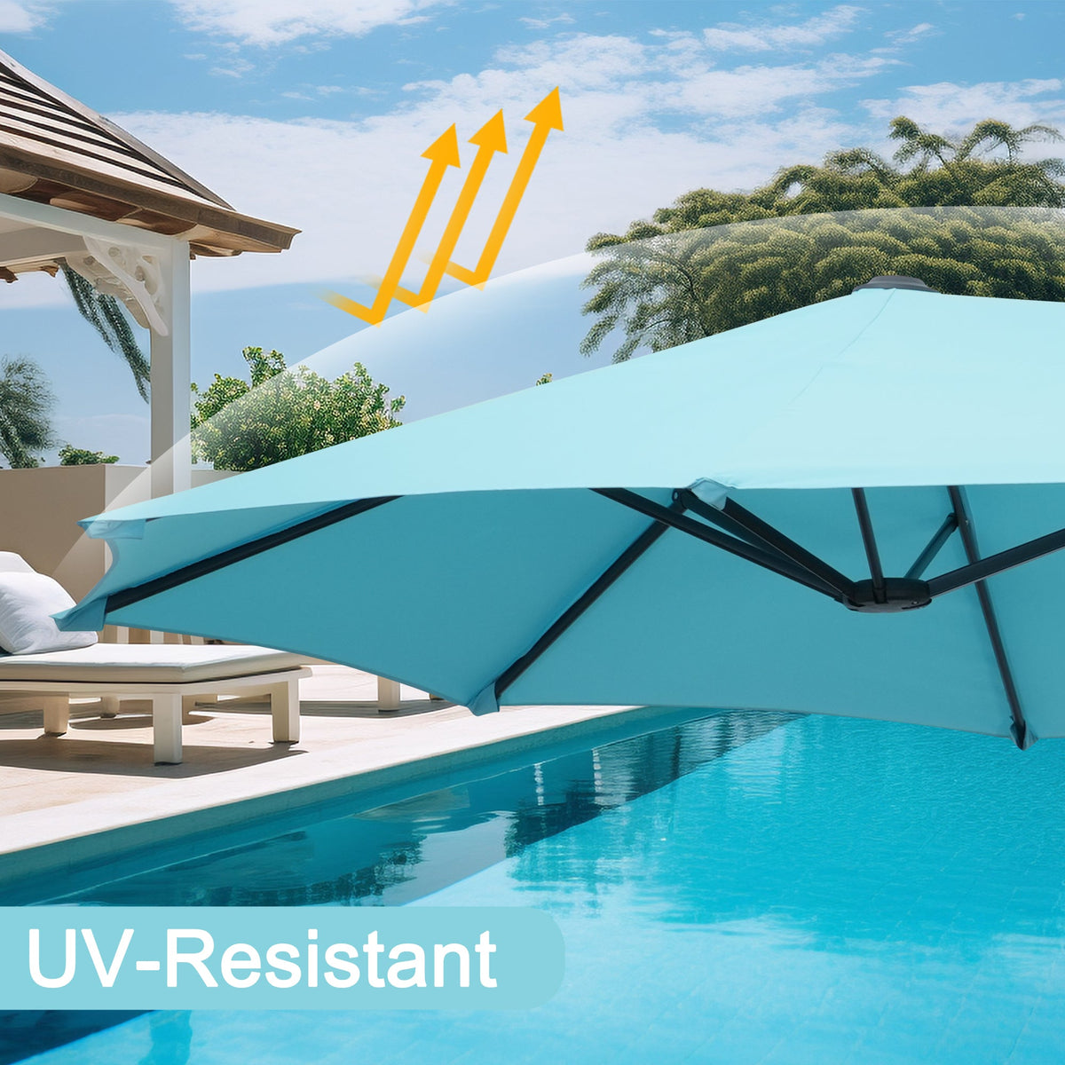 Ainfox 13ft Large Patio Umbrella, Outdoor Double-Sided Rectangle Market Heavy Duty Umbrellas without Base – Consulate X, view 21 of 24