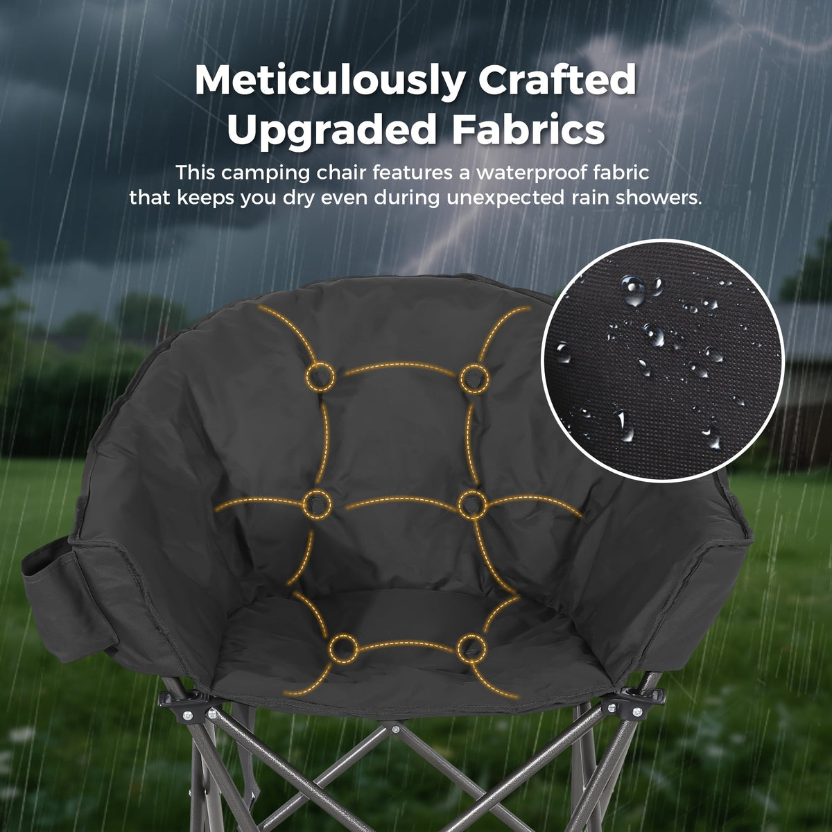 Ainfox Oversized Camping Chair Folding Chair Camp Chair for Outdoor, Adults, Men and Women – Consulate X, view 8 of 9