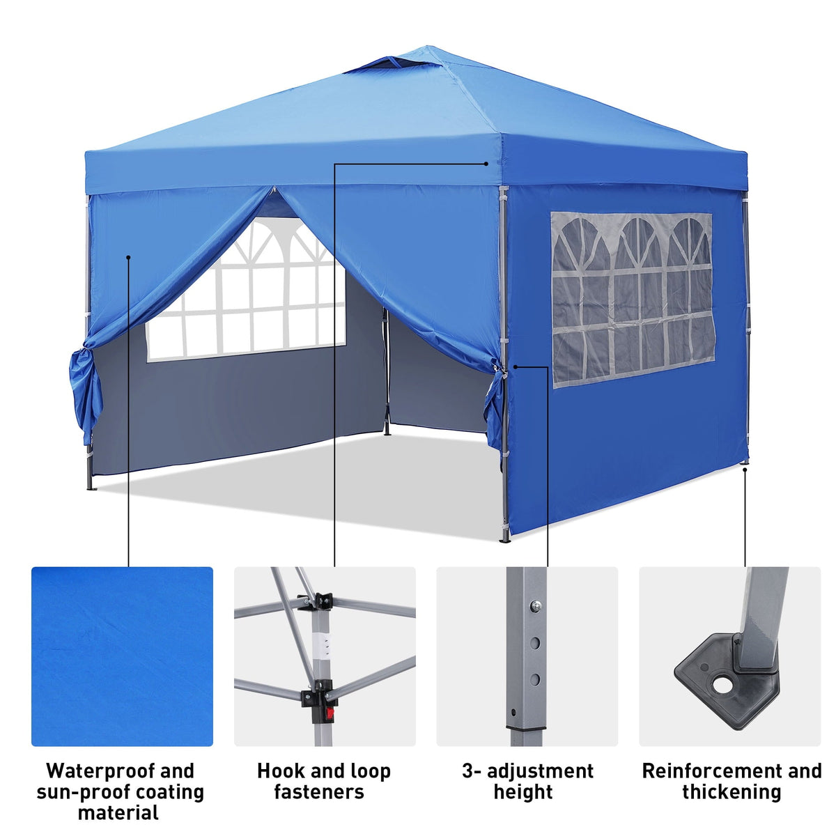 Ainfox 10 x 10 ft Pop up Canopy Tent with Sidewalls,Instant Outdoor Canopies,Shade Tents with Carrying Bag – Consulate X, view 4 of 18