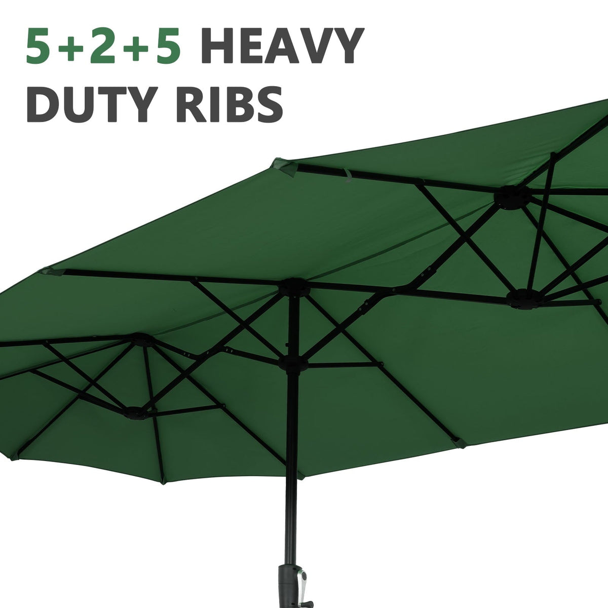 Ainfox 13ft Large Patio Umbrella, Outdoor Double-Sided Rectangle Market Heavy Duty Umbrellas without Base – Consulate X, view 5 of 24