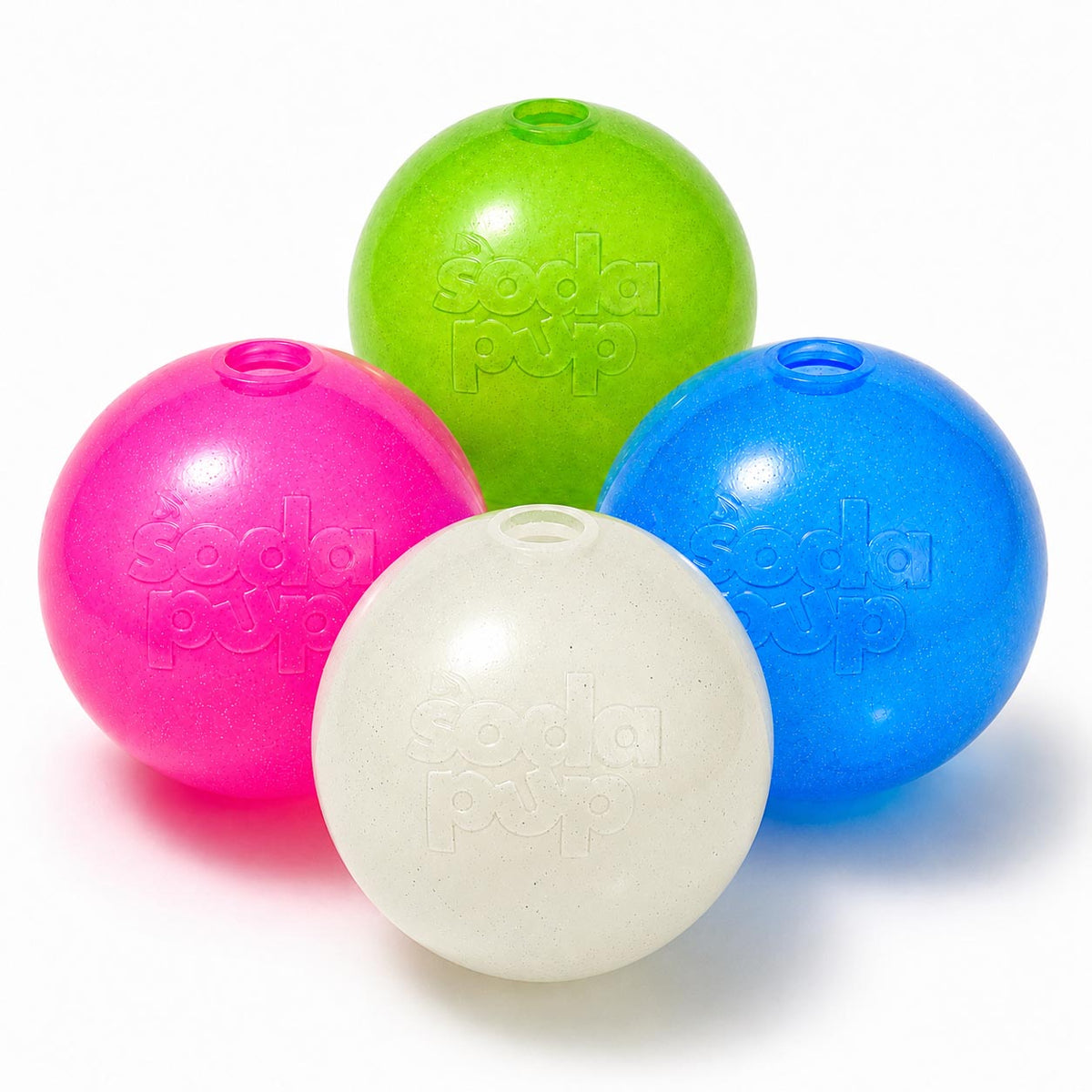 Glitter Ball  Dog Toy | Soft PUP-X Rubber Floating Fetch Ball with Treat Dispenser | USA Made – Consulate X, view 1 of 15