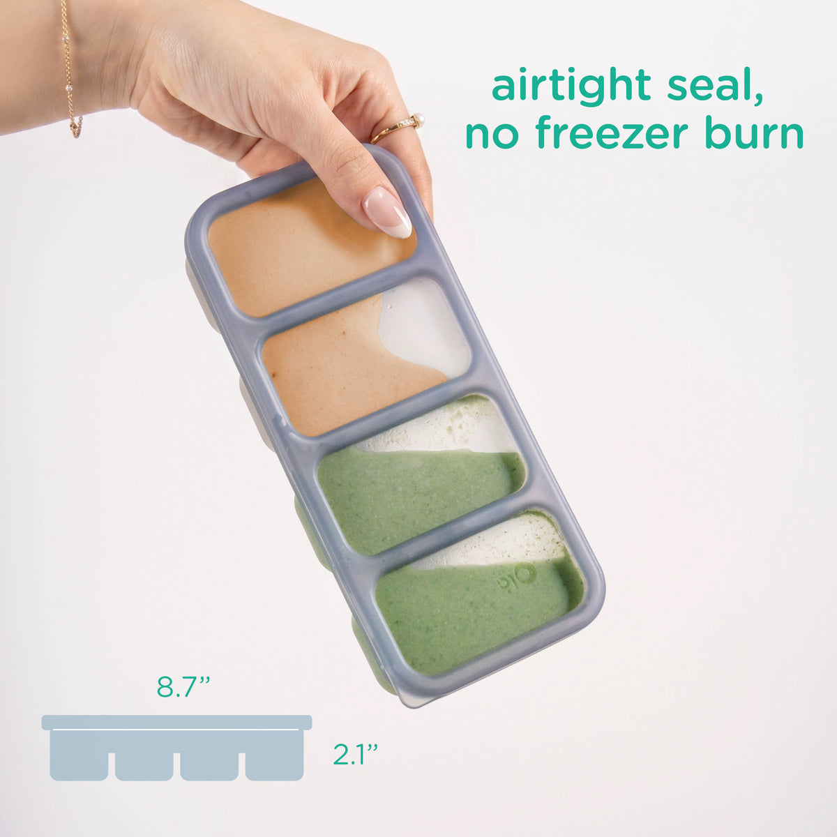 Silicone Baby Food Freezer Tray, 1/2 Cup Portions, with Lid – Consulate X, view 8 of 13