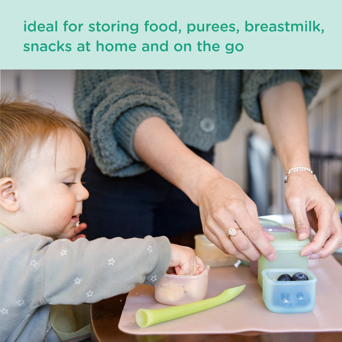 Silicone Baby Food Storage Containers, Freezer-Safe (4-Pack) – Consulate X, view 4 of 18