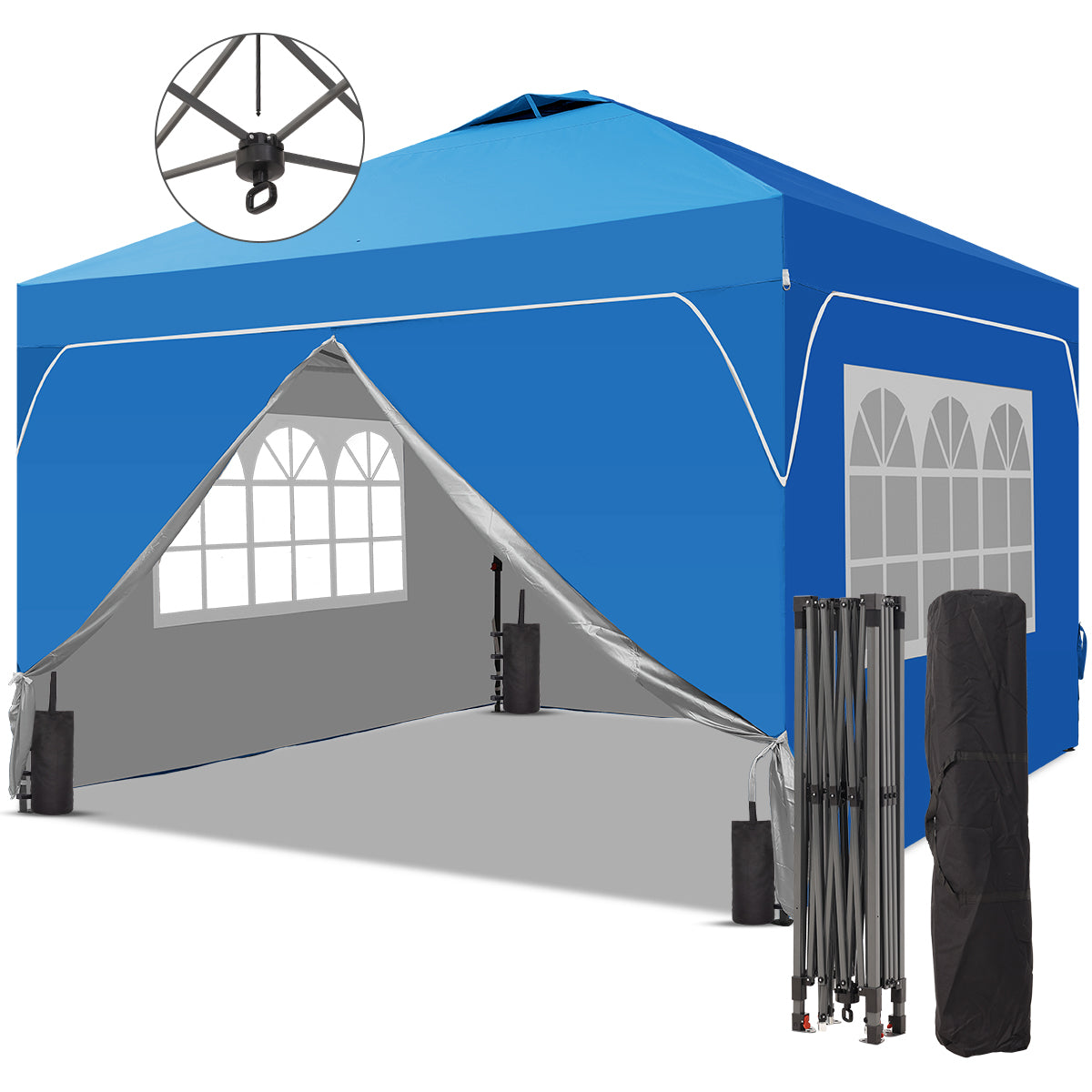 Ainfox 10ft x 10ft Pop Up Canopy Beach Tent with Four Removable Sidewalls for Events, Parties, Camping – Consulate X, view 1 of 8