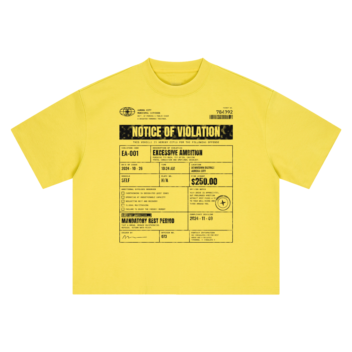 Notice of Violation Heavyweight Tee - White – Consulate X, view 8 of 8