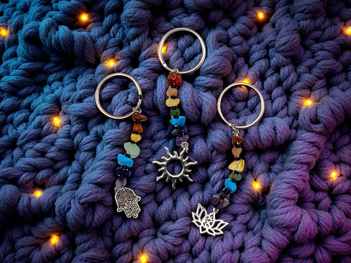 Chakra Rainbow Gemstone Keychain and Bag Charm – Consulate X, view 1 of 4