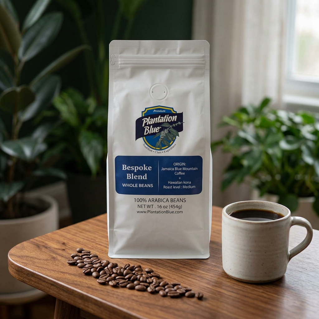 BESPOKE BLEND: Jamaica Blue Mountain + Hawaiian Kona Coffee (16oz Whole Beans) – Consulate X, view 4 of 5