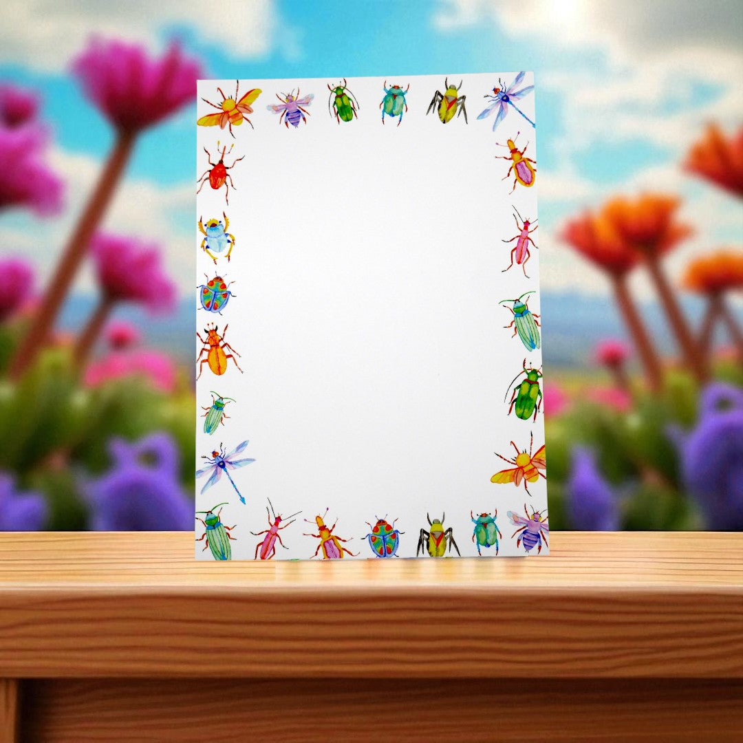 Artsy, Colorful Bugs & Insects 5x7" Notepad – Consulate X, view 1 of 6