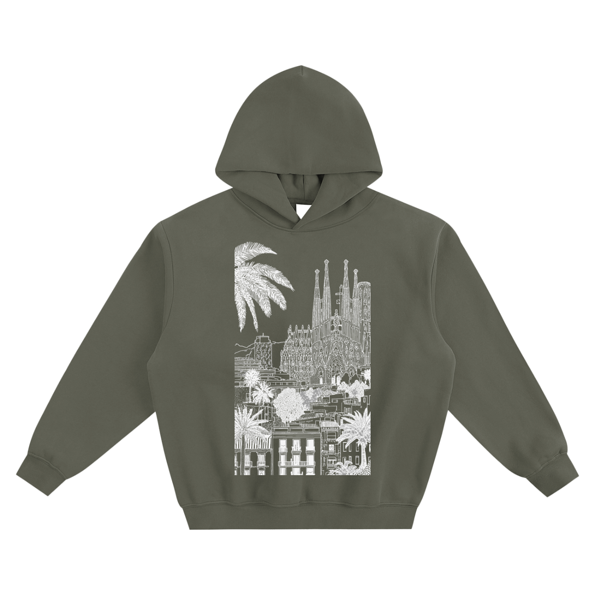 Barcelona Palms Boxy Hoodie – Consulate X, view 5 of 6