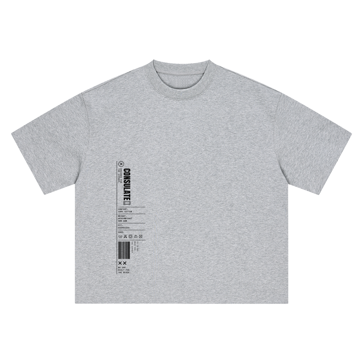 Consulate X Manifest Boxy Tee in Heather Gray, front