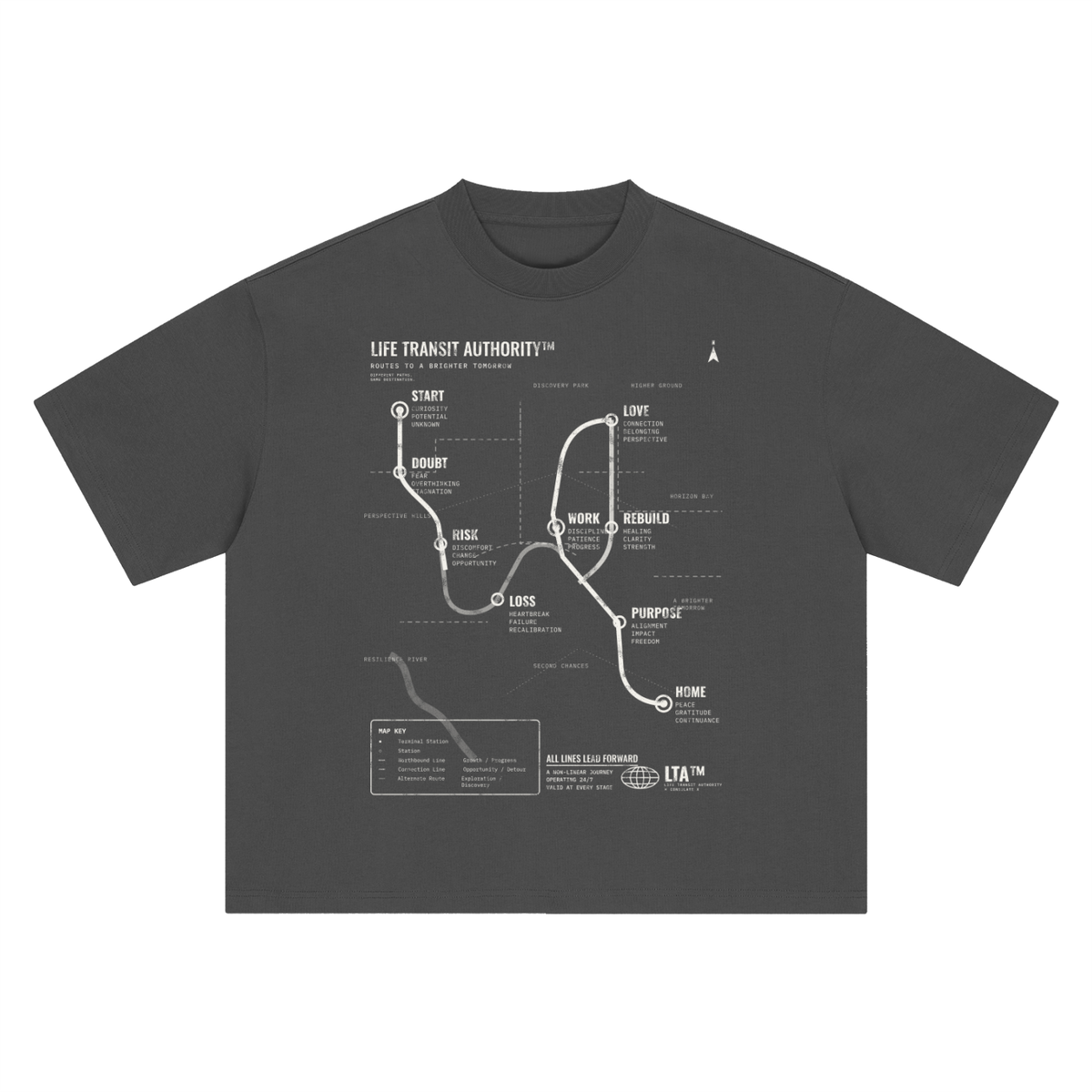 Life Transit Map Heavyweight Tee – Consulate X, view 3 of 7