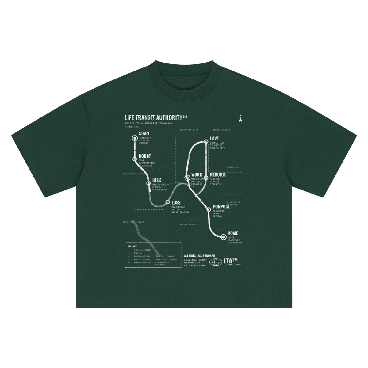 Life Transit Map Heavyweight Tee – Consulate X, view 7 of 7