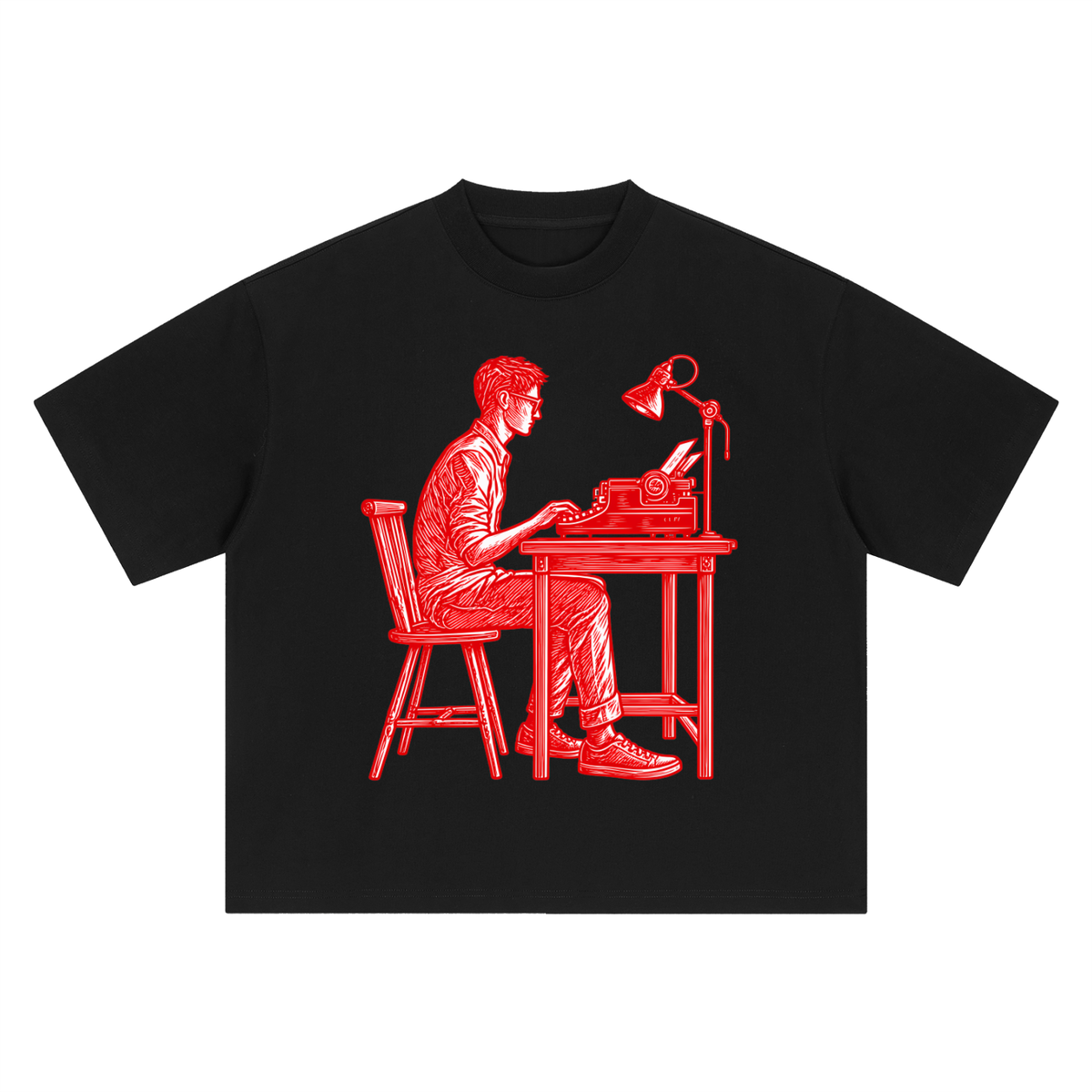 Night Shift Typist Heavyweight Tee – Consulate X, view 5 of 12