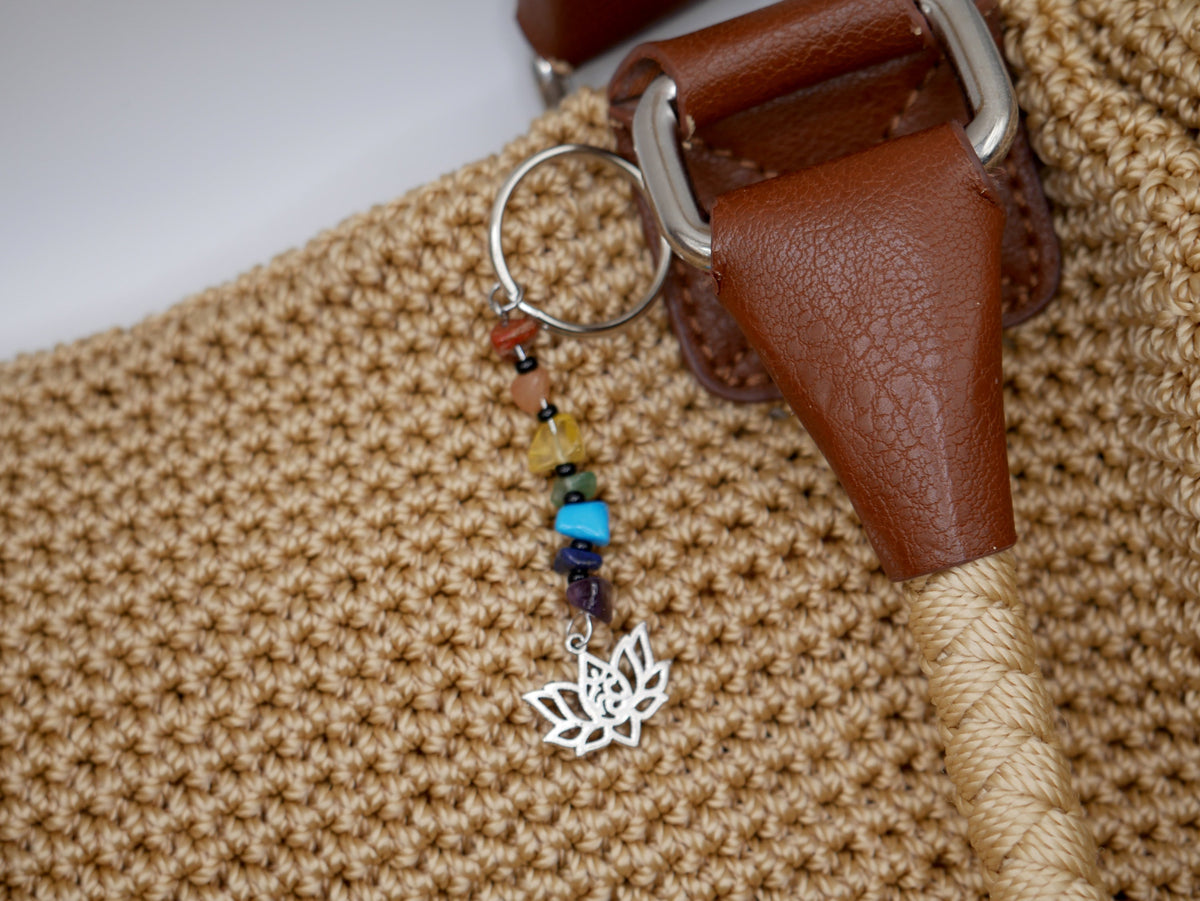 Chakra Rainbow Gemstone Keychain and Bag Charm – Consulate X, view 4 of 4