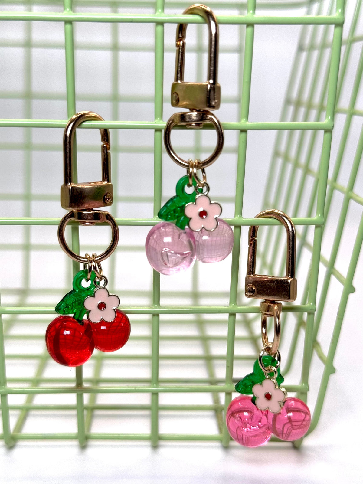 Cherry Flower Blossom Metal Keychain and Bag Charm – Consulate X, view 2 of 2