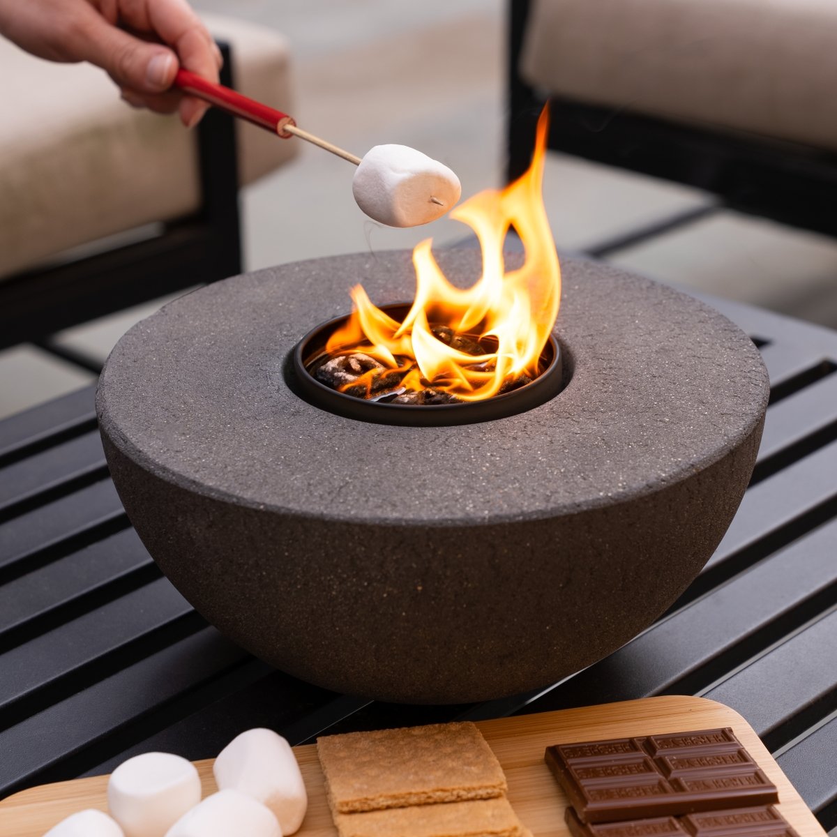 Concrete Semi-Round Fire Pit – Consulate X, view 1 of 8
