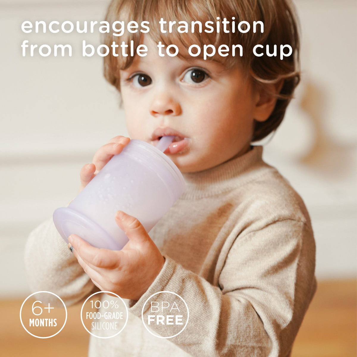 Infant Straw Cup, Silicone Training Cup with Straw Lid (5oz) – Consulate X, view 2 of 9