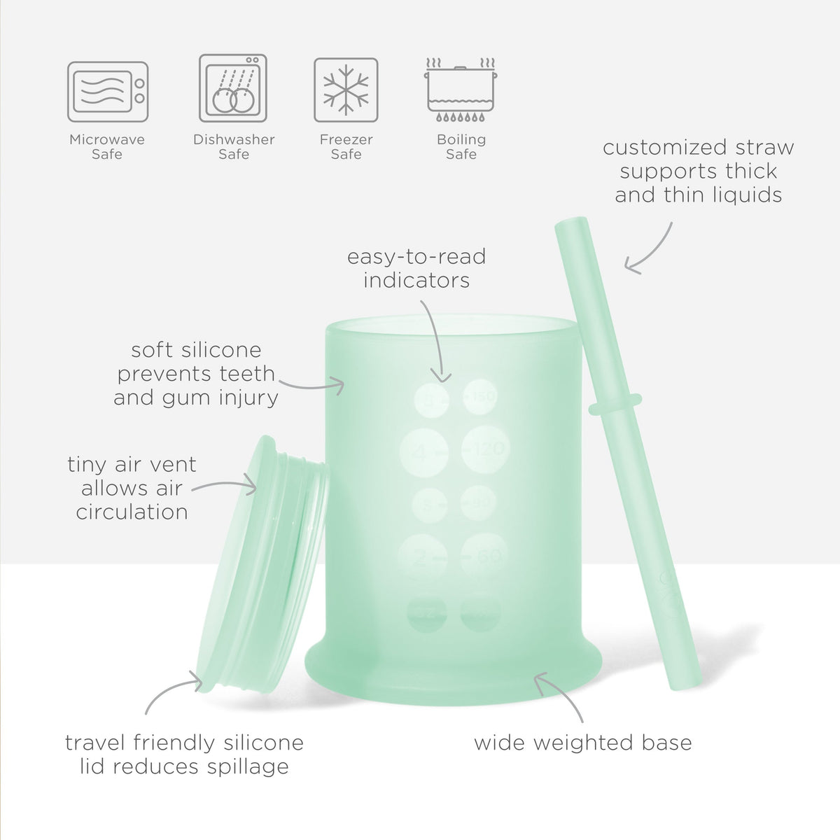 Infant Straw Cup, Silicone Training Cup with Straw Lid (5oz) – Consulate X, view 5 of 9