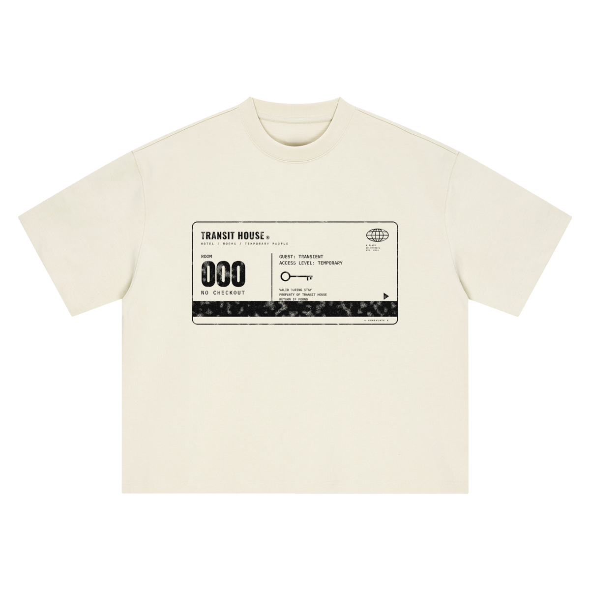 Transit House Key Card Heavyweight Tee - White – Consulate X, view 5 of 8