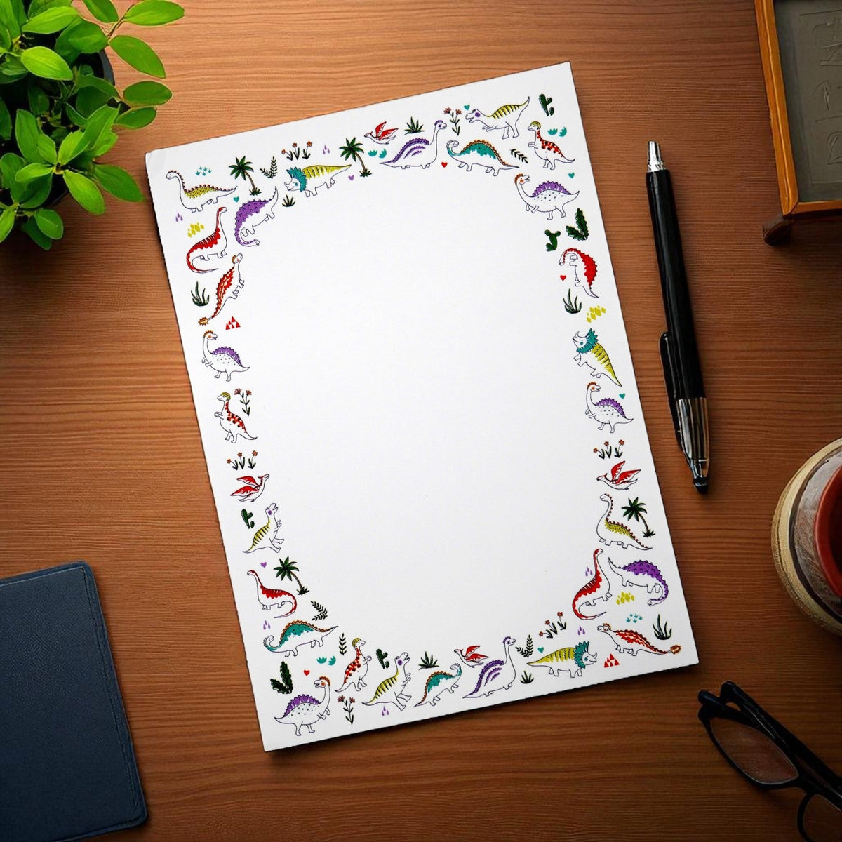 Bright, Colorful, & Fun Dinosaur 5x7" Notepad – Consulate X, view 1 of 5