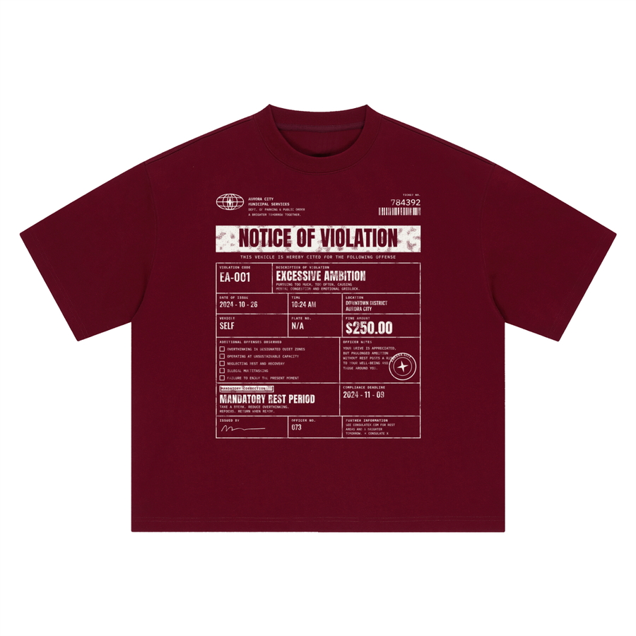 Notice of Violation Heavyweight Tee – Consulate X