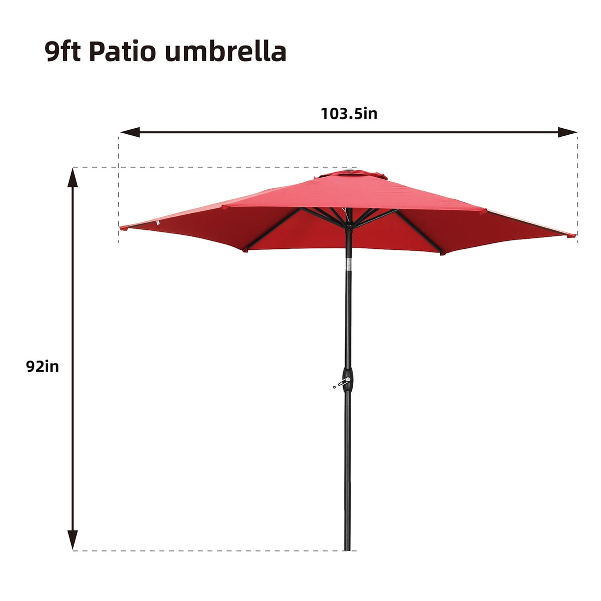 Ainfox 9ft  Patio Umbrella with Push Button Tilt and Crank, UV and Waterproof – Consulate X, view 19 of 27