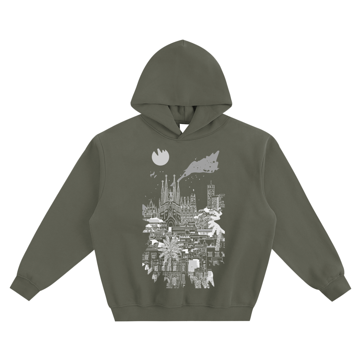 Barcelona Skyline Boxy Hoodie – Consulate X, view 5 of 6