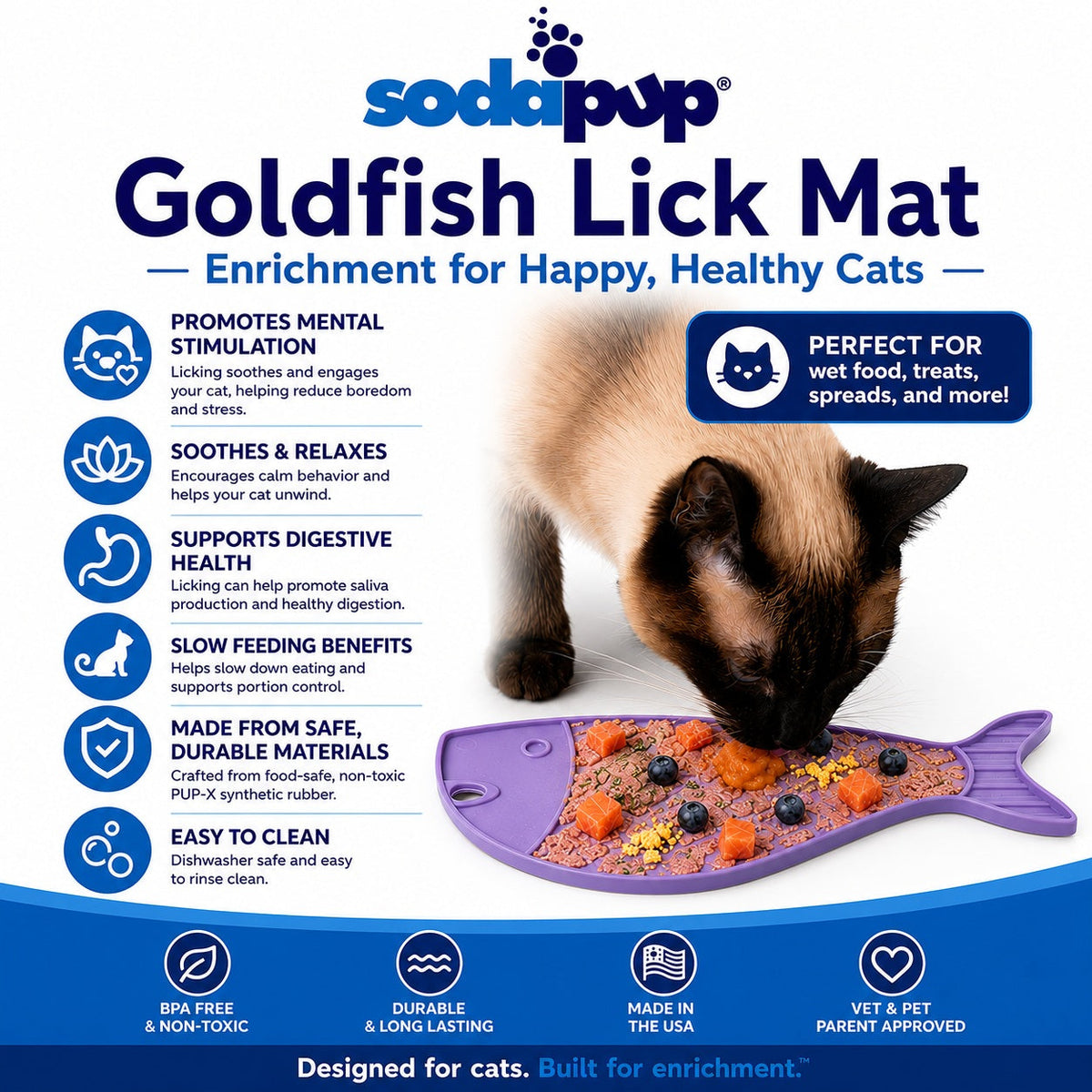 Goldfish eMat - Small Enrichment Lick Mat for Cats | SodaPup – Consulate X, view 4 of 8