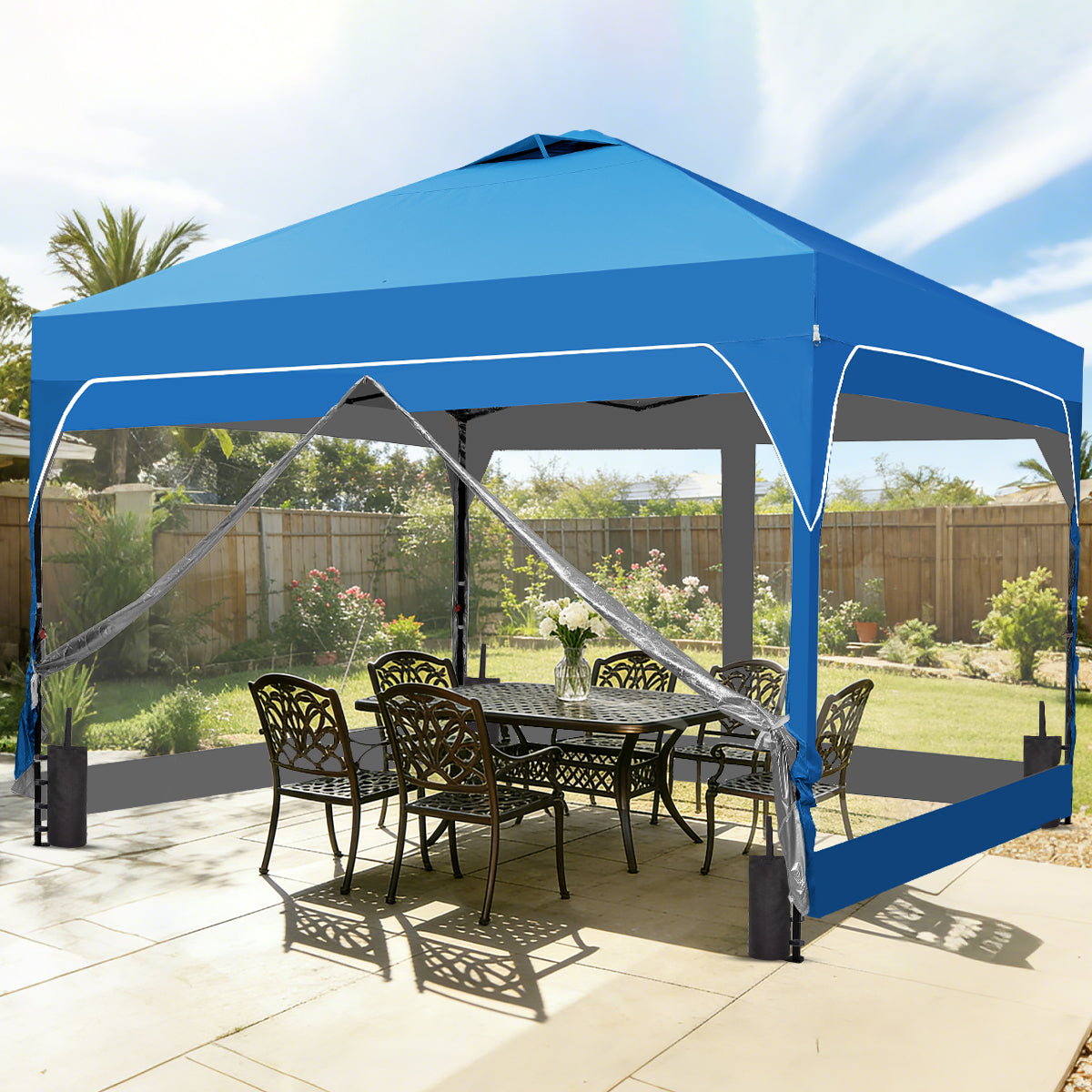 Ainfox 10ft x 10ft Pop Up Canopy Beach Tent with 4 Removable Clear PVC Sidewalls for Events, Parties, Camping – Consulate X, view 2 of 10