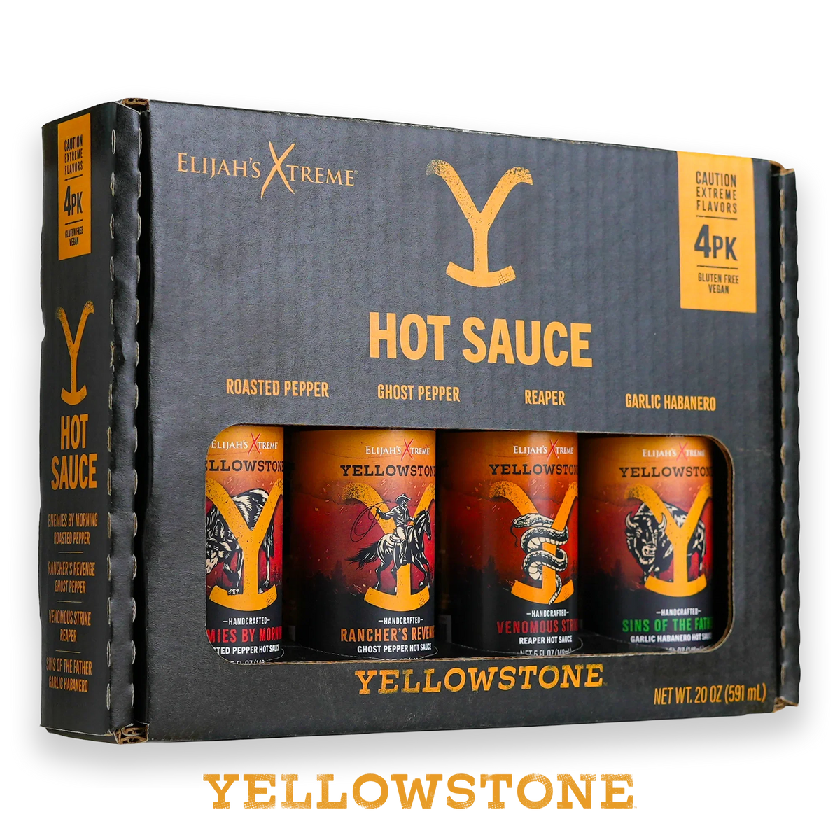 Yellowstone Hot Sauce Variety Pack 4 Bottles – Consulate X, view 1 of 10