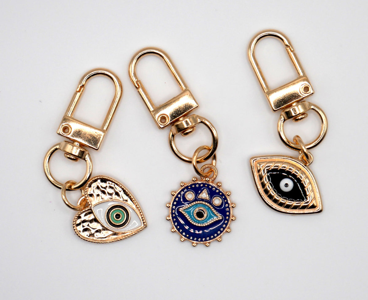 Evil Eye Metal Keychain and Bag Charm – Consulate X, view 2 of 4