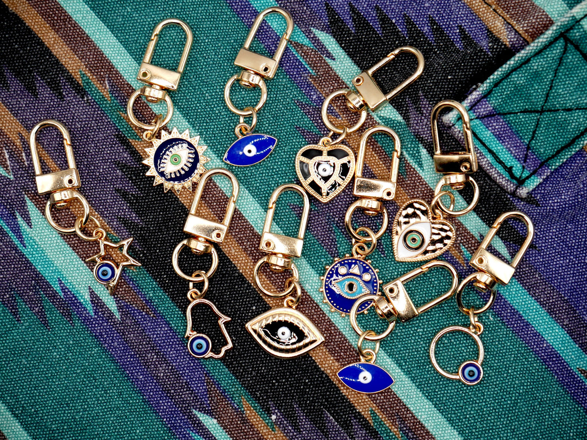 Evil Eye Metal Keychain and Bag Charm – Consulate X, view 3 of 4
