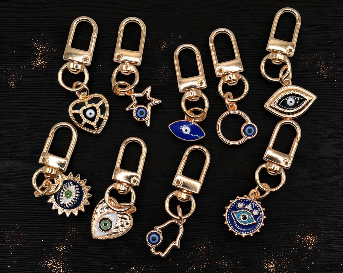 Evil Eye Metal Keychain and Bag Charm – Consulate X, view 1 of 4