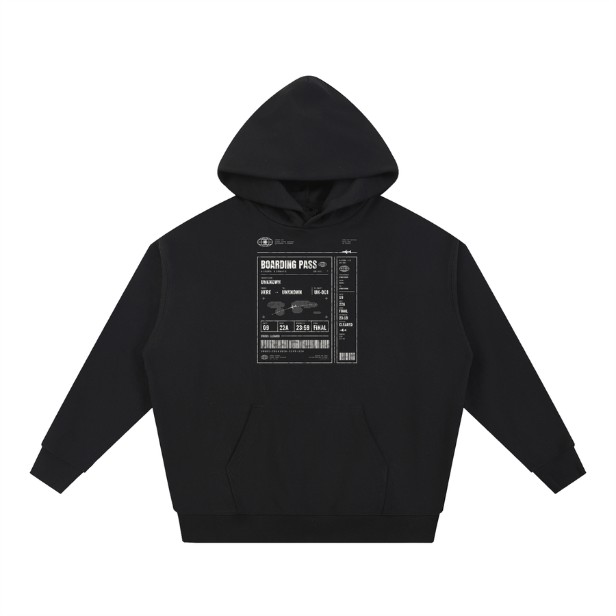 Boarding Pass Heavyweight Hoodie – Consulate X heavyweight hoodie, view 1 of 4