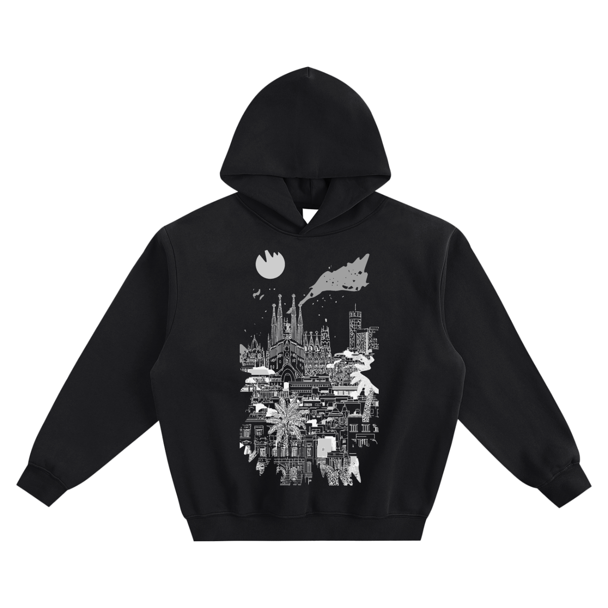 Barcelona Skyline Boxy Hoodie – Consulate X, view 3 of 6