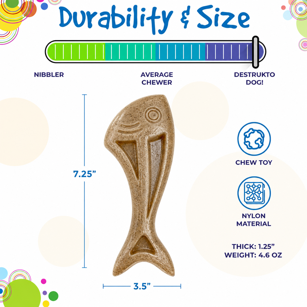 Dog Fish Nylon Dog Chew & Enrichment Toy | Ultra-Durable for Aggressive Chewers | SodaPup – Consulate X, view 4 of 8