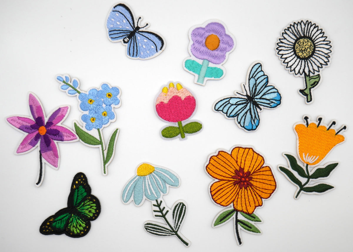Flower Power Iron-On Embroidered Patches (Set of 5) – Consulate X, view 2 of 3