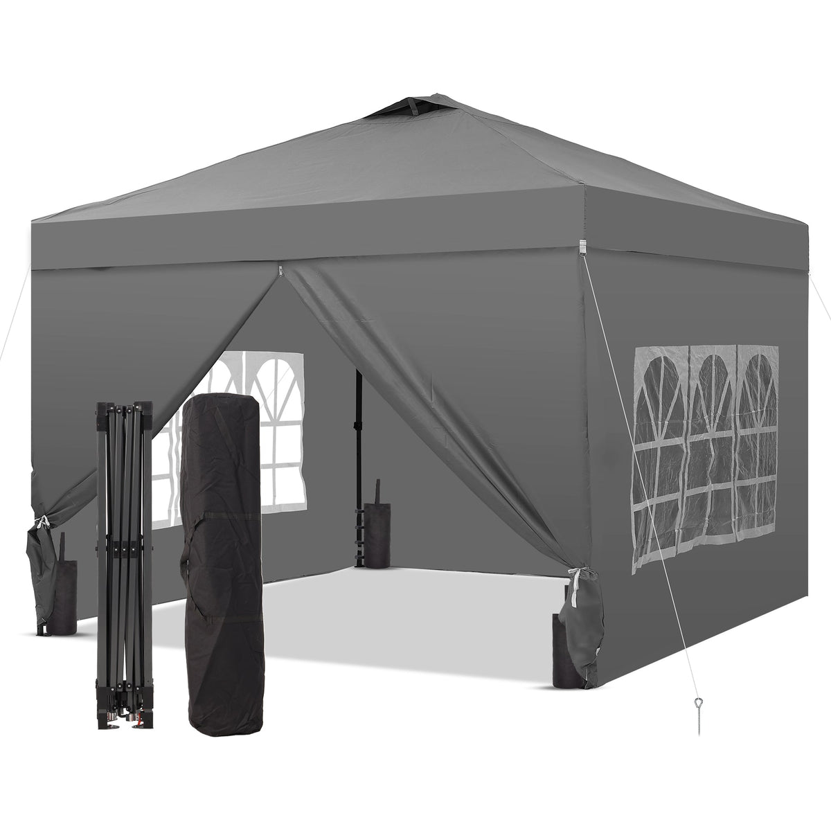 Ainfox 10 x 10 ft Pop up Canopy Tent with Sidewalls,Instant Outdoor Canopies,Shade Tents with Carrying Bag – Consulate X, view 14 of 18