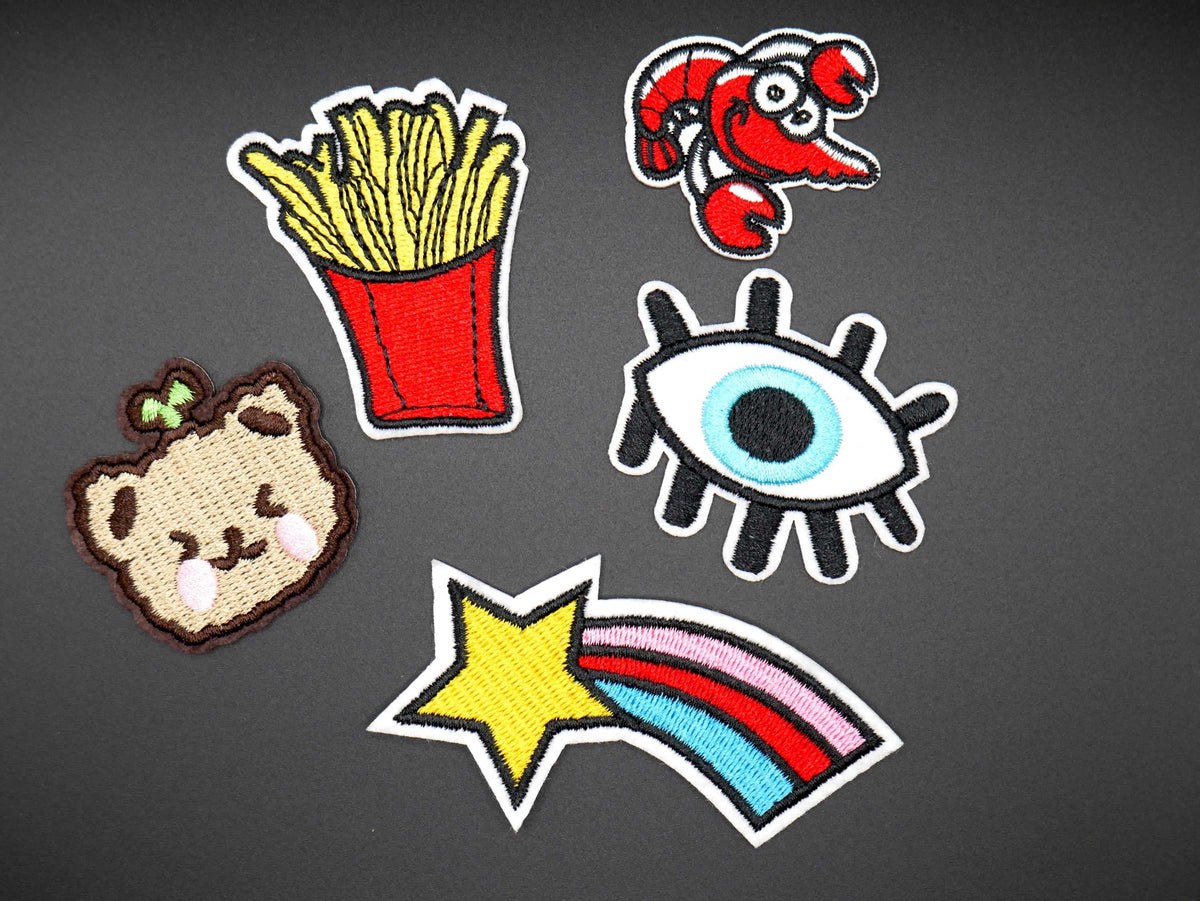 Fun Iron-On Embroidered Patches (Set of 5) – Consulate X, view 1 of 4