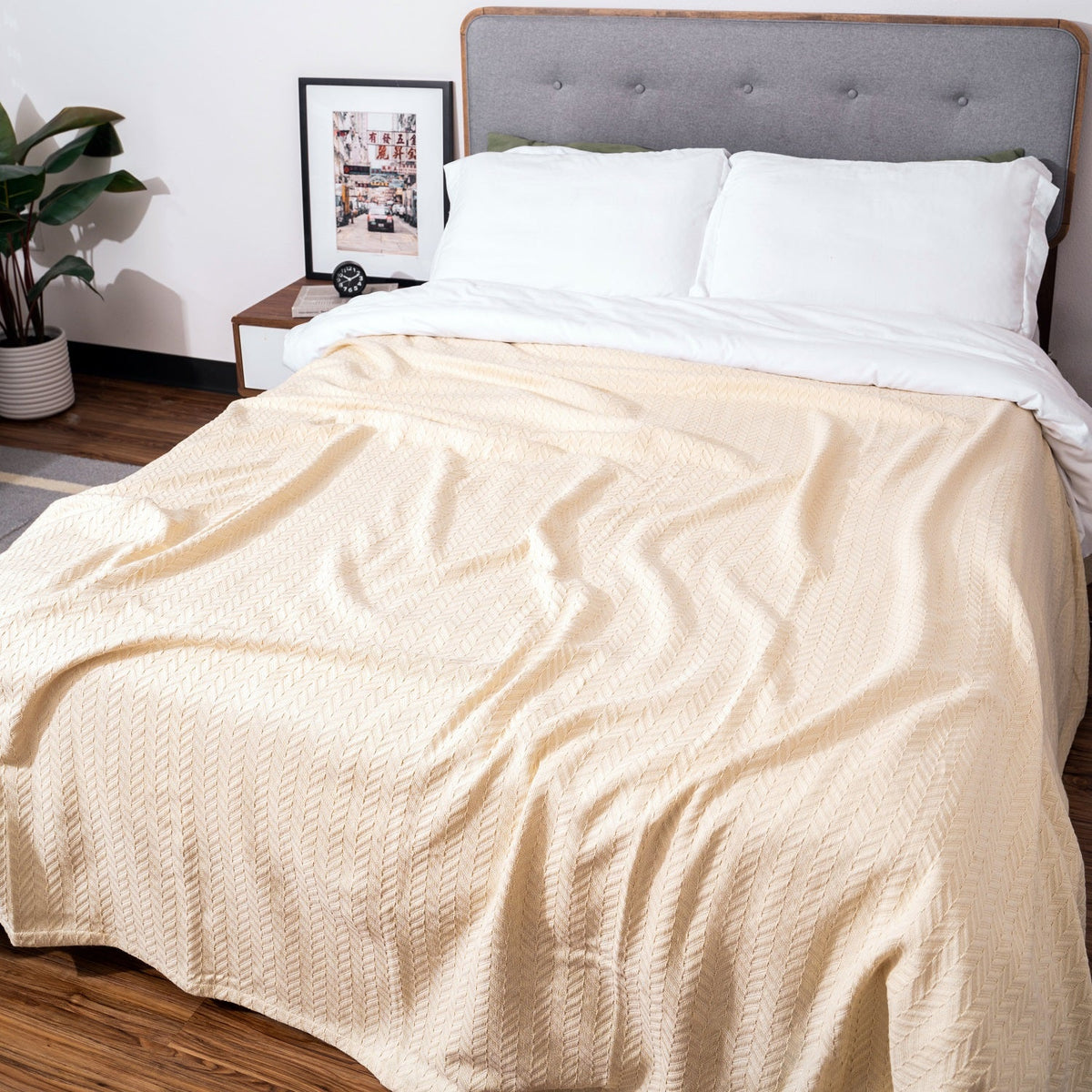 Herringbone Cotton Blanket – Consulate X, view 5 of 10