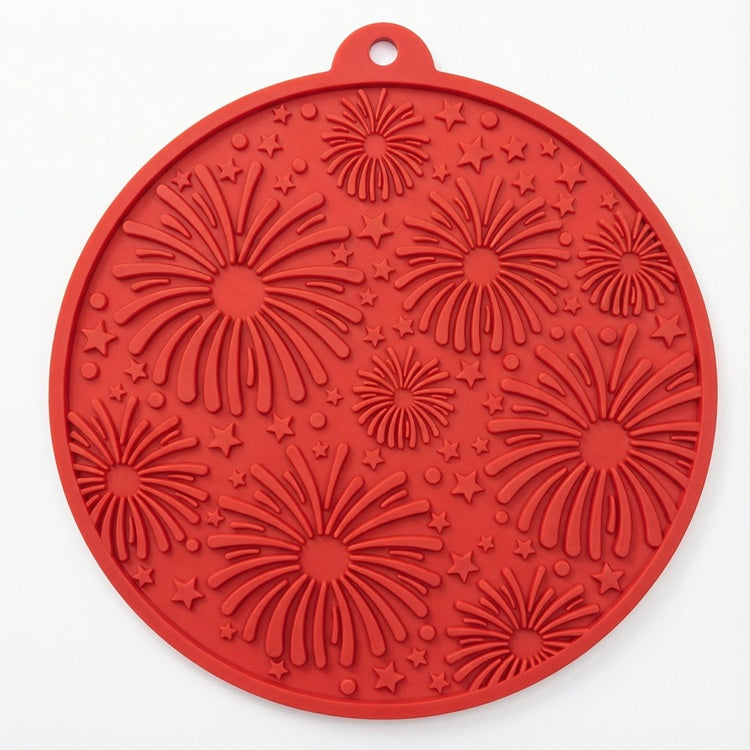 USA-K9 Fireworks Design eMat - Enrichment Lick Mat For Dogs and Cats - with Suction Cups | USA Made – Consulate X, view 1 of 7
